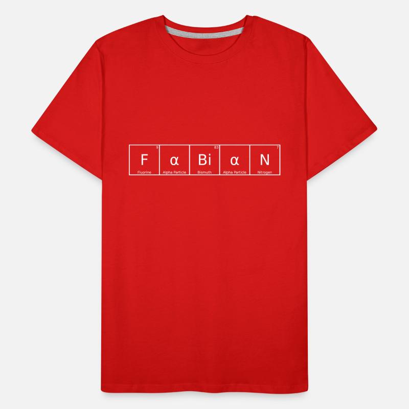 Fabian Name First Name Chemistry Periodic Table Elements Men's Premium Organic T-Shirt