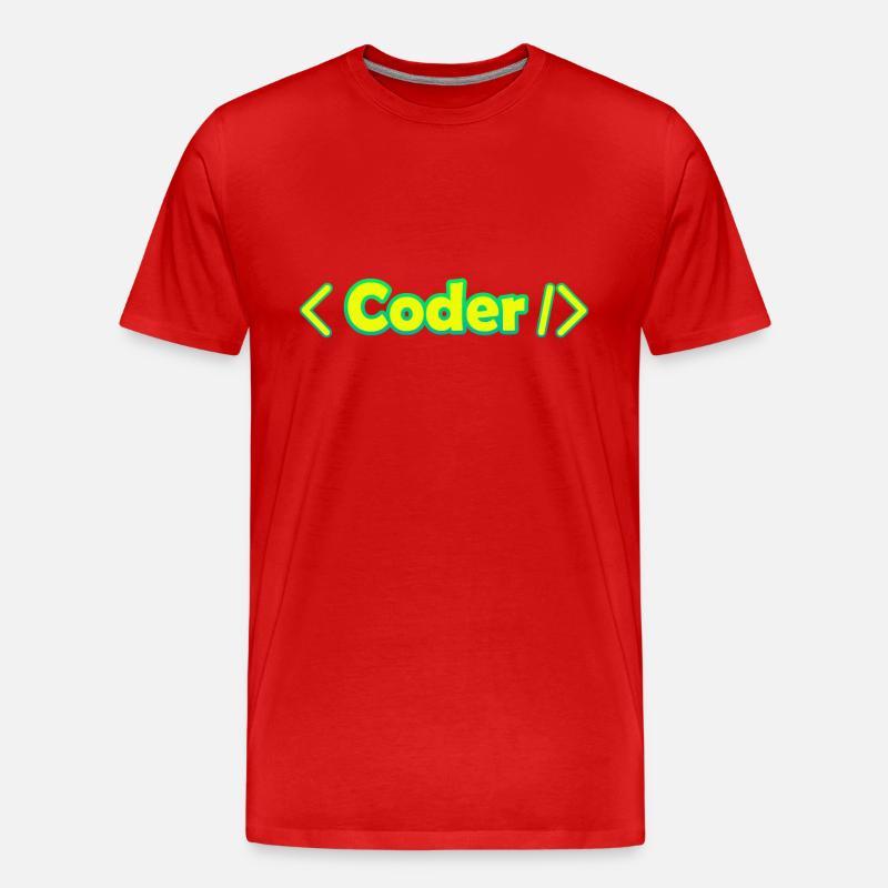 Coder - Men's Premium Organic T-Shirt - red