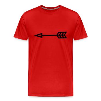 Arrow - Men's Premium Organic T-Shirt - red - Front - Damien (186cm)