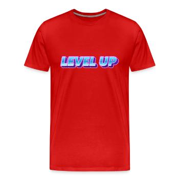 Passez au niveau supérieur - T-shirt bio Premium Homme - rouge - Devant - Damien (186cm)