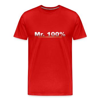 Mr. 100 Percent - Perfectionist - Men's Premium Organic T-Shirt - red - Front - Damien (186cm)