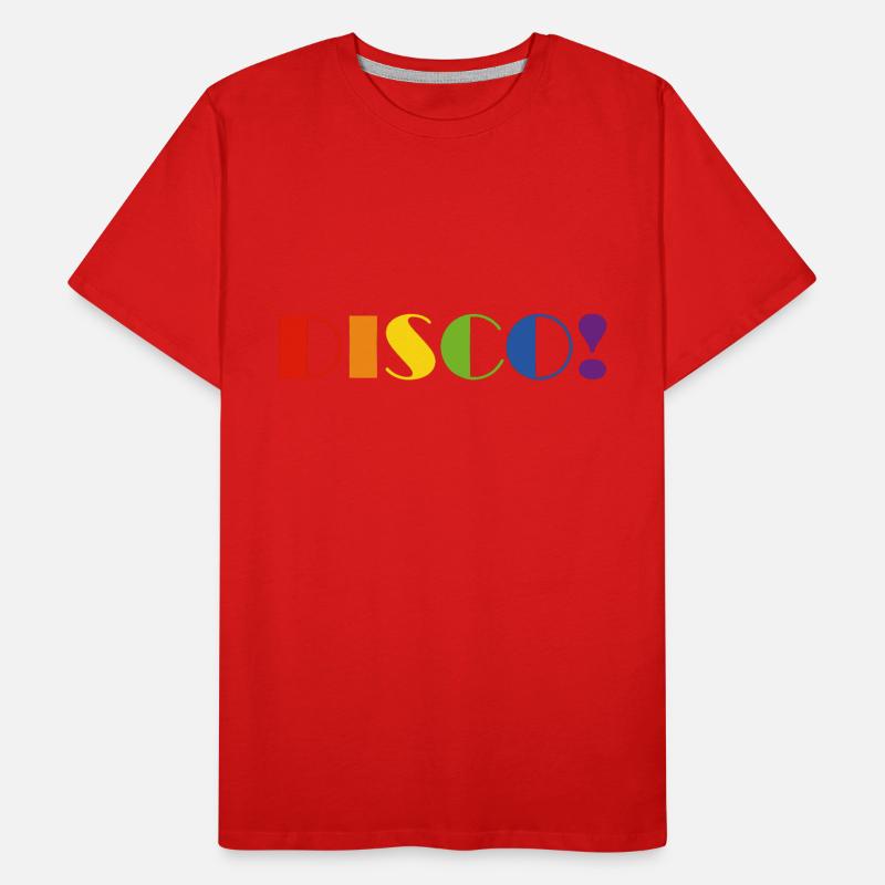 DISCO Regenbogen Text Männer Premium Bio T-Shirt