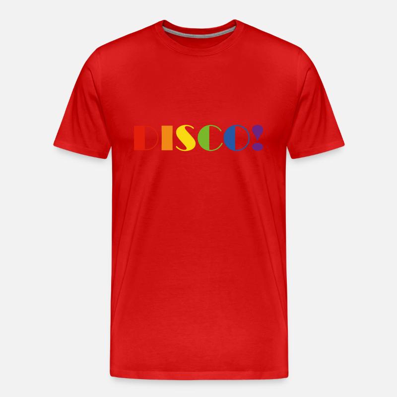 DISCO Regenbogen Text - Männer Premium Bio T-Shirt - Rot