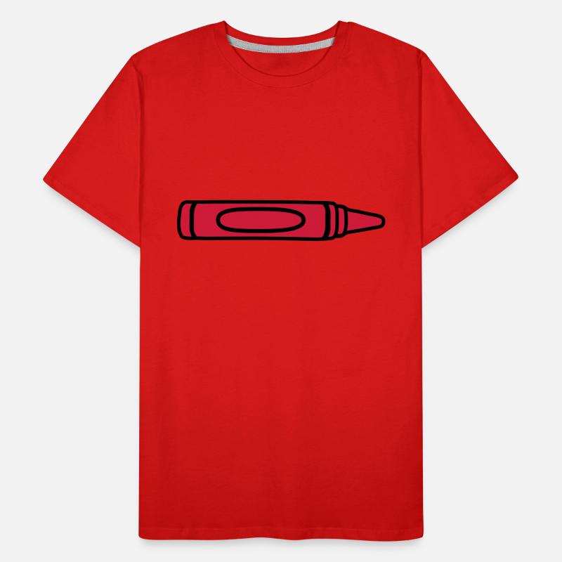 Red wax crayon cool design Men's Premium Organic T-Shirt