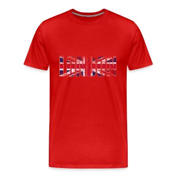 LONDON used look - Männer Premium Bio T-Shirt - Rot - Vorne - Damien (186cm)