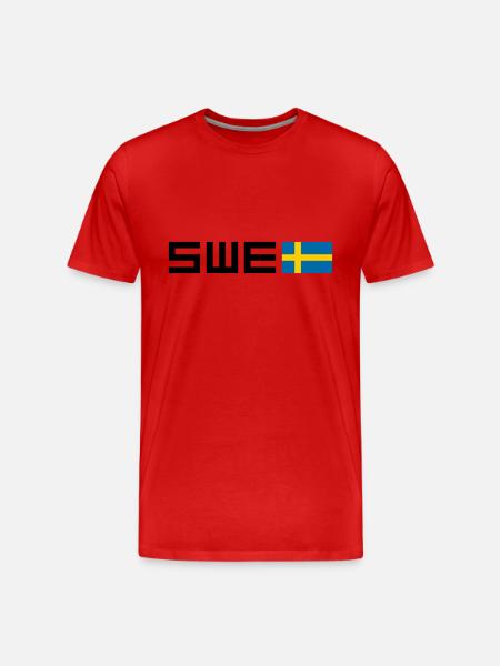 Sweden - Organic T-shirt Ekologisk premium-T-shirt herr - röd