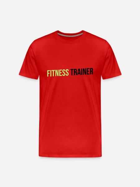 fitness trainer green black - Men's Premium Organic T-Shirt - red