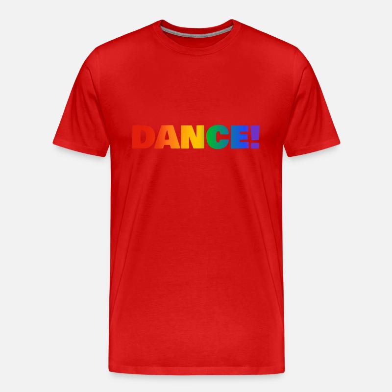 DANCE Regenbogentext - Männer Premium Bio T-Shirt - Rot