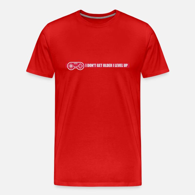 get older level up - Männer Premium Bio T-Shirt - Rot