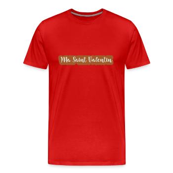 Ma saint valentin - T-shirt bio Premium Homme - rouge - Devant - Damien (186cm)