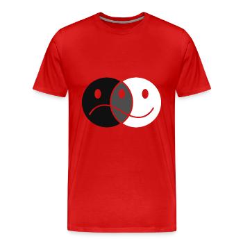 De bonne humeur ou de mauvaise humeur - T-shirt bio Premium Homme - rouge - Devant - Damien (186cm)
