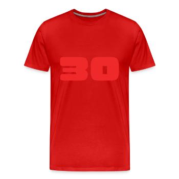 30. 30 JAHRE. 30-JÄHRIGES JUBILÄUM. GEBURTSTAG 30 JAHRE. - Männer Premium Bio T-Shirt - Rot - Vorne - Damien (186cm)