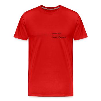 une vie une chance - T-shirt bio Premium Homme - rouge - Devant - Damien (186cm)