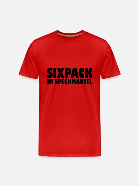 Sixpack im Speckmantel - Männer Premium Bio T-Shirt - Rot