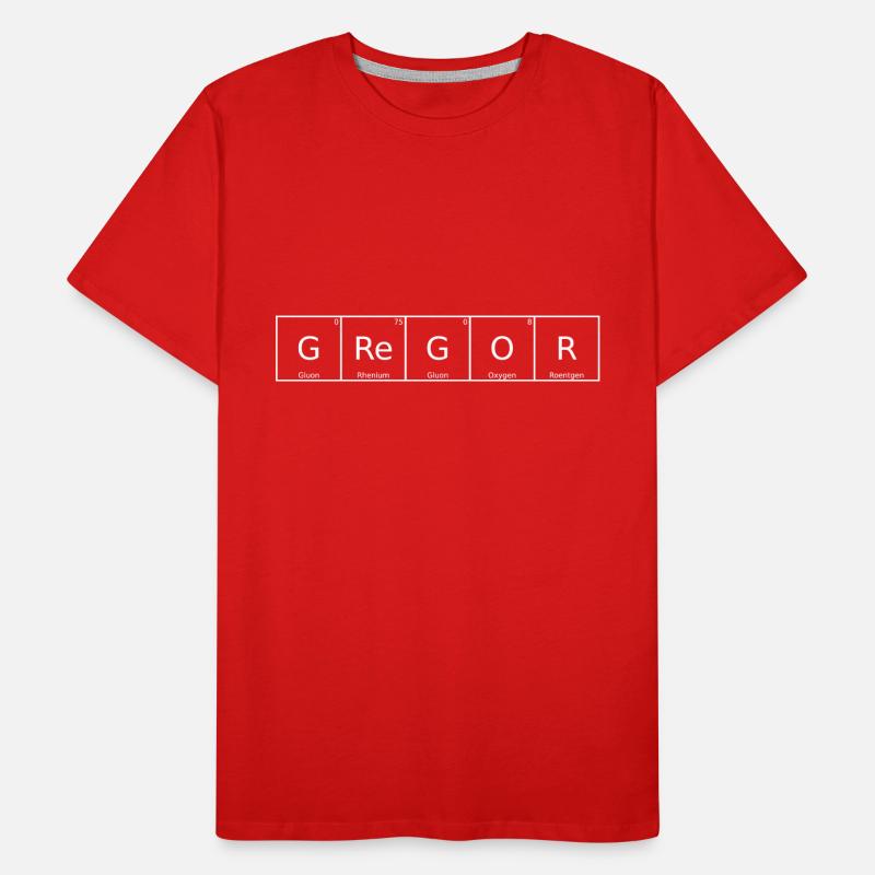 Gregor Surname First Name Chemistry Periodic Table Elements Men's Premium Organic T-Shirt