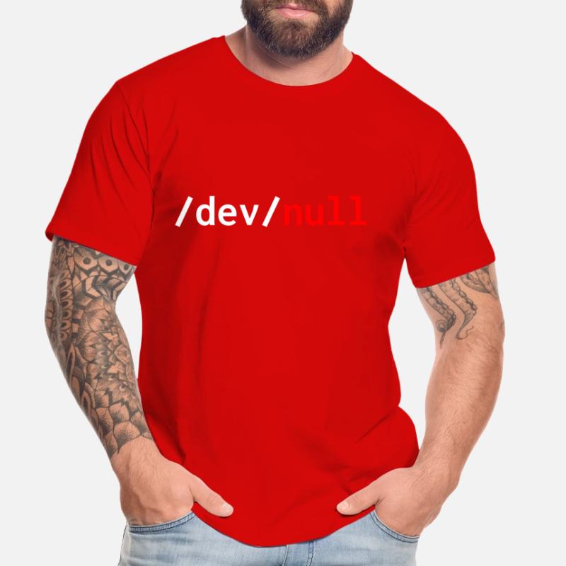 Dev null red web developer humor funny Men's Premium Organic T-Shirt