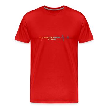 Retro-Herzschlag Folgen Sie Ihrem eigenen Rhythmus - Männer Premium Bio T-Shirt - Rot - Vorne - Damien (186cm)
