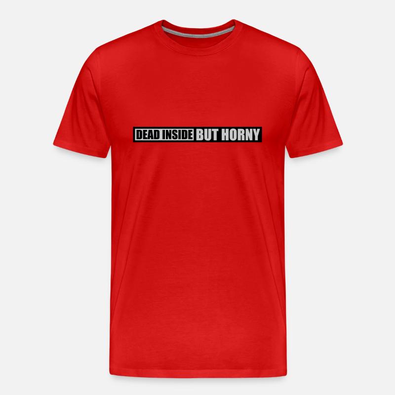 dead inside but horny - Männer Premium Bio T-Shirt - Rot