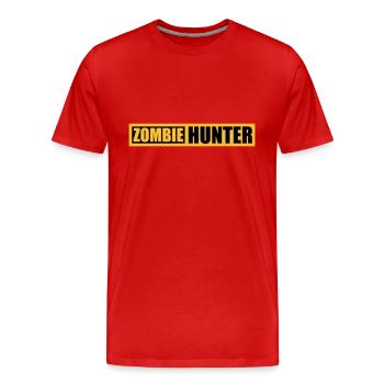 zombie hunter Halloween Quote - Men's Premium Organic T-Shirt - red - Front - Damien (186cm)