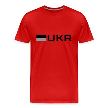Drapeau de l’Ukraine - T-shirt bio Premium Homme - rouge - Devant - Damien (186cm)