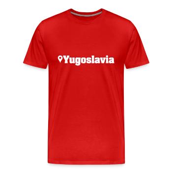 Jugoslavija Yougoslavie Jugo Tito SFRJ Jugoslawien - T-shirt bio Premium Homme - rouge - Devant - Damien (186cm)