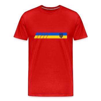 UKRAINE Sportlich - Männer Premium Bio T-Shirt - Rot - Vorne - Damien (186cm)