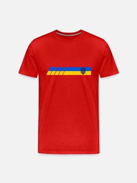 UKRAINE Sportlich - Männer Premium Bio T-Shirt - Rot