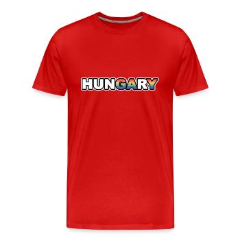 Ungarn Hungary, GAY, LGBTQIA, LGBT, HUN - Männer Premium Bio T-Shirt - Rot - Vorne - Damien (186cm)