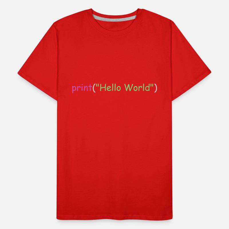Hello World programming Python C++ C # Men's Premium Organic T-Shirt