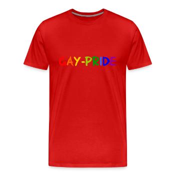 Gay Pride - Lesbian Rainbow Colors Marriage Equal - Männer Premium Bio T-Shirt - Rot - Vorne - Damien (186cm)
