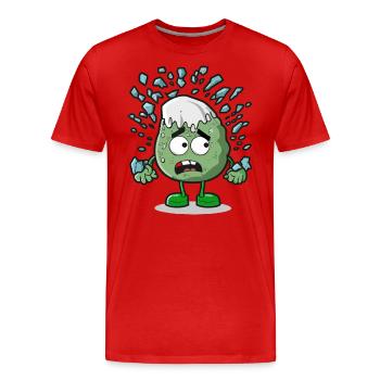 Steves Versteck - Männer Premium Bio T-Shirt - Rot - Vorne - Damien (186cm)