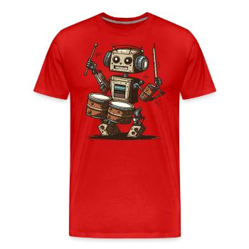 Beat Drop - Men's Premium Organic T-Shirt - red - Front - Damien (186cm)