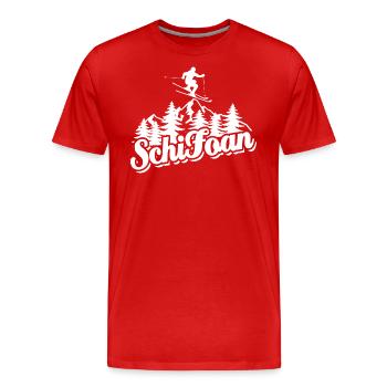 Ski, Schi Foan, Wintersport, Skiurlaub - Männer Premium Bio T-Shirt - Rot - Vorne - Damien (186cm)