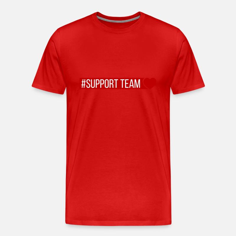 Support Team Herz - Männer Premium Bio T-Shirt - Rot
