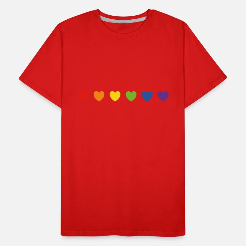 Rainbow pride hearts Men's Premium Organic T-Shirt