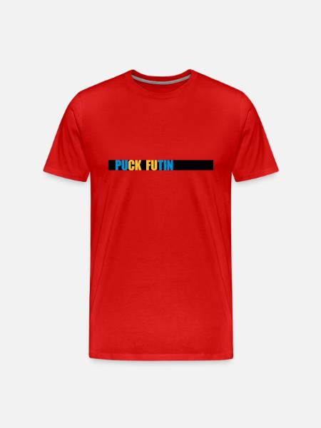 puck futin logo design - Men's Premium Organic T-Shirt - red