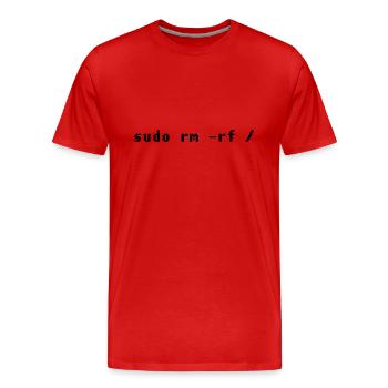 Conception drôle d'admin de Linux - T-shirt bio Premium Homme - rouge - Devant - Damien (186cm)