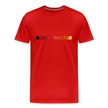 Fabriqué en Allemagne - T-shirt bio Premium Homme - rouge - Devant - Damien (186cm)