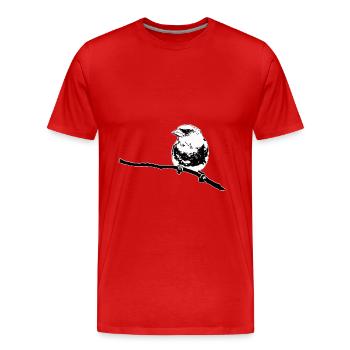 Grünfink schwarz weiß - Männer Premium Bio T-Shirt - Rot - Vorne - Damien (186cm)