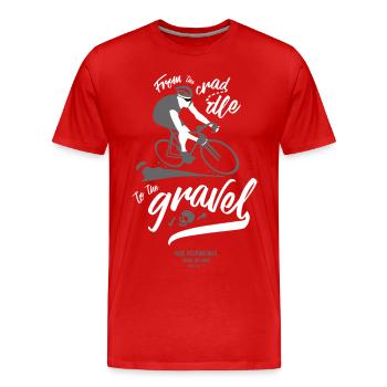 Gravel Responsibly - Men's Premium Organic T-Shirt - red - Front - Damien (186cm)