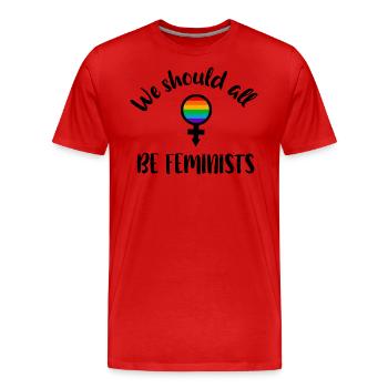 Égalité - T-shirt bio Premium Homme - rouge - Devant - Damien (186cm)