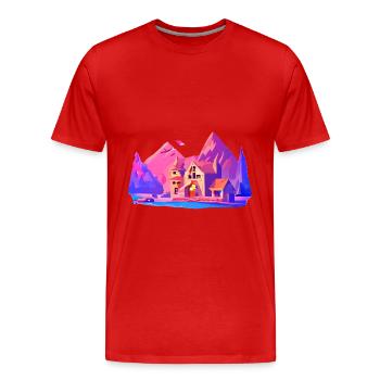 paysage cristallinser nature - T-shirt bio Premium Homme - rouge - Devant - Damien (186cm)