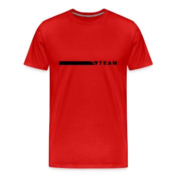Team on the right with - Men's Premium Organic T-Shirt - red - Front - Damien (186cm)