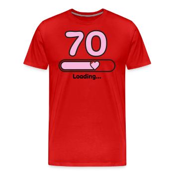 70 Jahre Geburtstag - Männer Premium Bio T-Shirt - Rot - Vorne - Damien (186cm)
