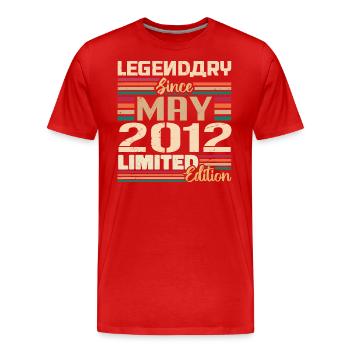 Mai 2012 Mai - Jubilé Mai 2012 - T-shirt bio Premium Homme - rouge - Devant - Damien (186cm)