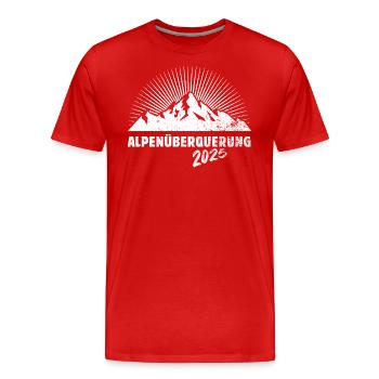 Alpenüberquerung Alpen Überquerung 2025 Wandern - Männer Premium Bio T-Shirt - Rot - Vorne - Damien (186cm)