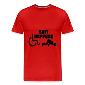 Parfois, vous avez aussi de la malchance avec un fauteuil roulant # - T-shirt bio Premium Homme - rouge - Devant - Damien (186cm)