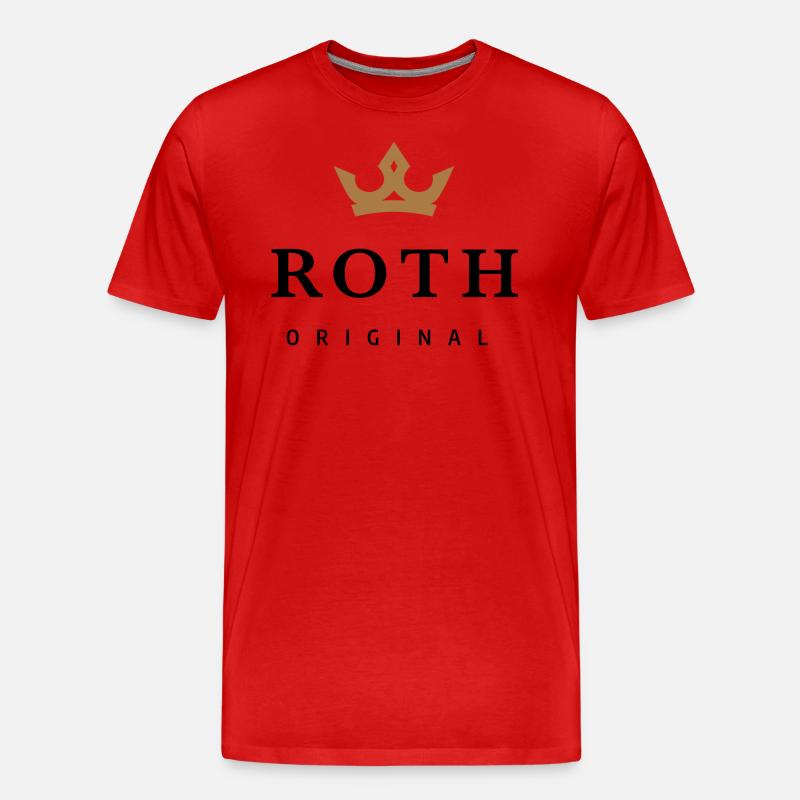 Roth - Männer Premium Bio T-Shirt - Rot