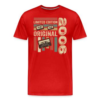Millésime 2006 - Citation d’anniversaire rétro 2006 - T-shirt bio Premium Homme - rouge - Devant - Damien (186cm)