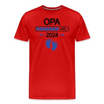 Opa Eines Enkel Großvater Werden Baby Kommt 2024 - Männer Premium Bio T-Shirt - Rot - Vorne - Damien (186cm)